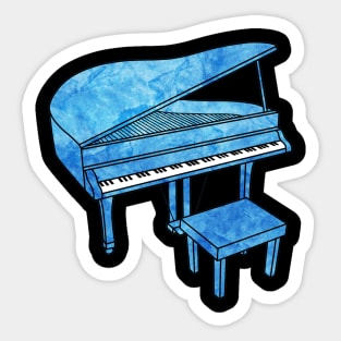 Blue Piano Sticker